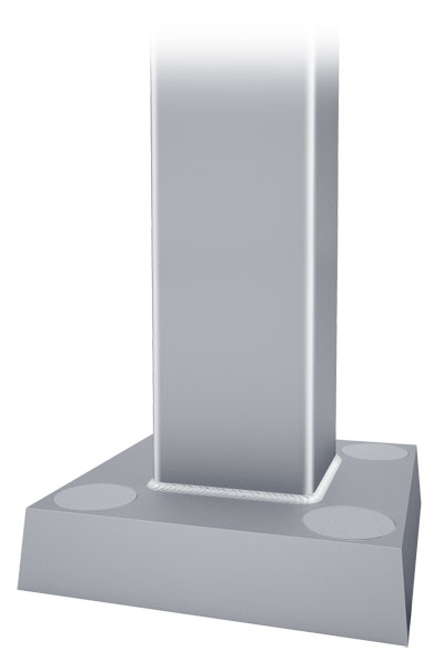 New Light NE - Square Aluminum Pole 4-Bolt Base