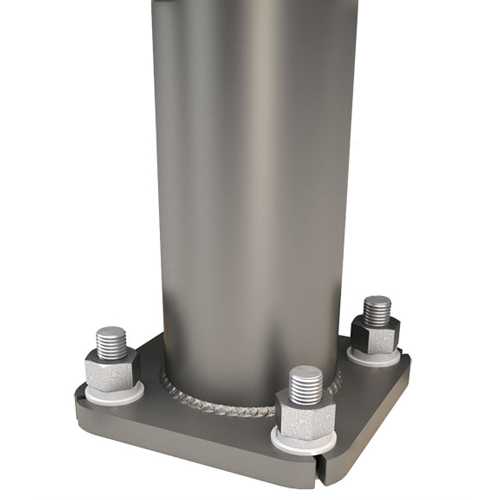 New Light NE - Round Steel Pole 4-Bolt Base